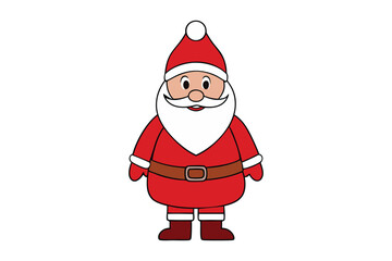 Christmas Santa Cartoon Vector Design on White Background
