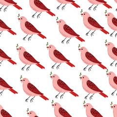 
Spring  birds  single element. Spring singing birds. Vector birds for postcards and t-shirts.
