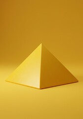 Yellow pyramid simple geometry shape object