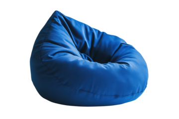 Plush blue bean bag chair with soft fabric, casual seating ideal for relaxed living spaces, gaming rooms, or creative lounge corners.
