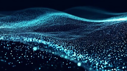 blue particle wave surface abstract background digital flowing dots field futuristic motion data visualization energy animation - Powered by Adobe