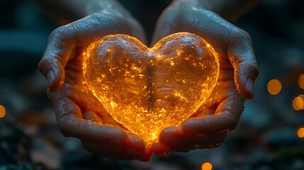 Hands Together Igniting Heart of Light High Resolution Picture