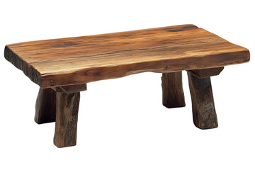  Rustic wooden bench made of solid planks, sturdy handcrafted furniture piece ideal for natural interiors or outdoor seating.