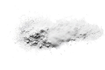 Fototapeta premium Fine pile of white powder scattered loosely, clean texture suitable for representing flour, sugar, or dry ingredient in food content