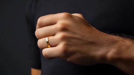 Minimal gold band ring for men with clean lines and a subtle shine