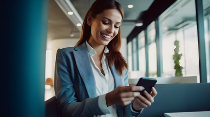 Obraz premium young businesswoman talking on cell phone