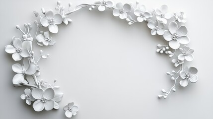 Obraz premium Delicate floral arrangement artistic design pure white background minimalist style close-up aesthetic beauty