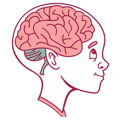 Vector emoji of a stylized human brain, typically pink or grey. Represents intellect, thinking, mind, intelligence, brainstorming, or knowledge.