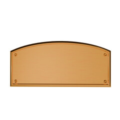 3d render gold plate with blank texture. name plate for mockup