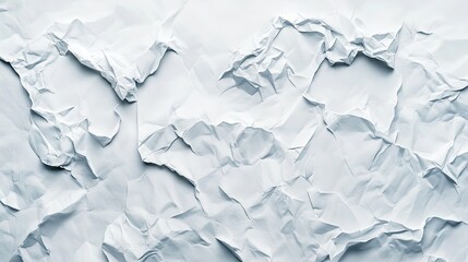 Obraz premium Crumpled white paper art studio visual texture minimalist overhead view creative design concept