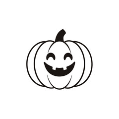 A Flat Style Vector Icon of a Smirking Retro Pumpkin Icon Vector illustration