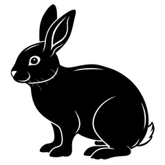 Fototapeta premium Here's a black and white vector illustration of a cute cartoon bunny, perfect for Easter or pet designs