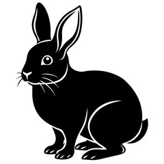 Fototapeta premium Cute cartoon bunny vector illustration: isolated fluffy baby rabbit on a white background