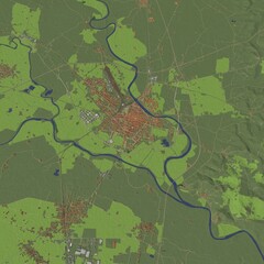 3D illustration of city and urban in Alessandria Italy