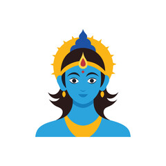 Krishna in a blue dress vector art