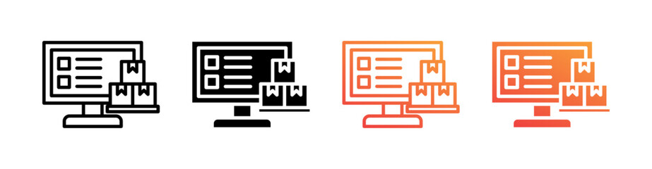 Inventory Multiple Style Icon Set Vector 