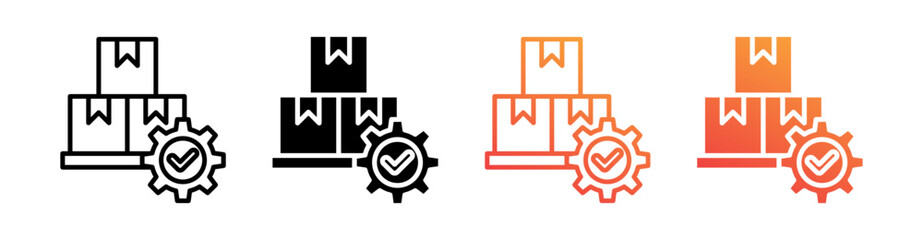 Production Multiple Style Icon Set Vector 