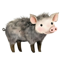 Strong and charming wild boar painted in soft pastel watercolor tones. Perfect for woodland themes, children’s books, nursery decor, or nature-inspired illustrations