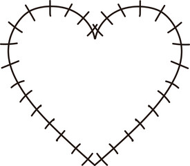 Stitched Barbed Wire Heart Doodle

