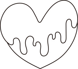 Heart with Dripping Cream Doodle

