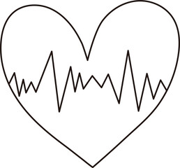 Heartbeat Graph Heart Doodle

