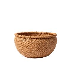 Rustic woven wicker bowl, perfect for home decor and storage, adds natural charm to any setting.
