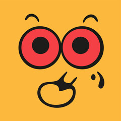Funny Cartoon Emotion. Positive Graphic Design.