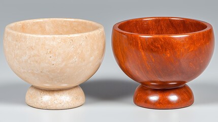 Elegant Decorative Bowls in Beige and Rich Brown Finish