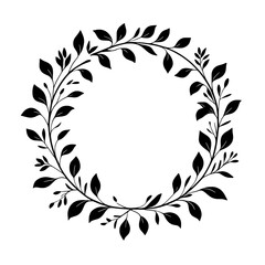 Floral Wreath Illustration with Hand-Drawn Botanical Elements