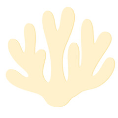 Yellow Coral Branch PNG – Cute Pastel Sea Plant Clipart
