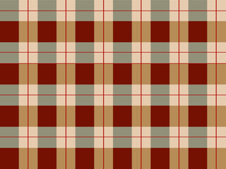 tartan plaid pattern with deep red, khaki, beige, and sage green tones. This seamless design has a rustic, vintage look, perfect for autumn, Thanksgiving, or traditional Christmas designs. 