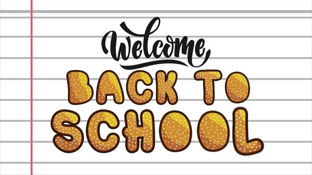 Back to school, motion text lettering animation 4k