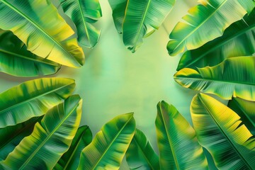Lush Tropical Green Leaves Creating a Vibrant Natural Background