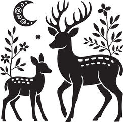 Mountain Deer Silhouette Clipart &ndash; Rustic Wildlife Vector Art

Majestic Deer Silhouette &ndash; Mountain and Forest Scene Design

Wild Mountain Deer SVG Bundle &ndash; Cricut Cut Files for Outdoors

Deer with Ant