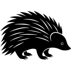 Porcupine silhouette vector illustration 
