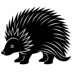 Porcupine silhouette vector illustration 