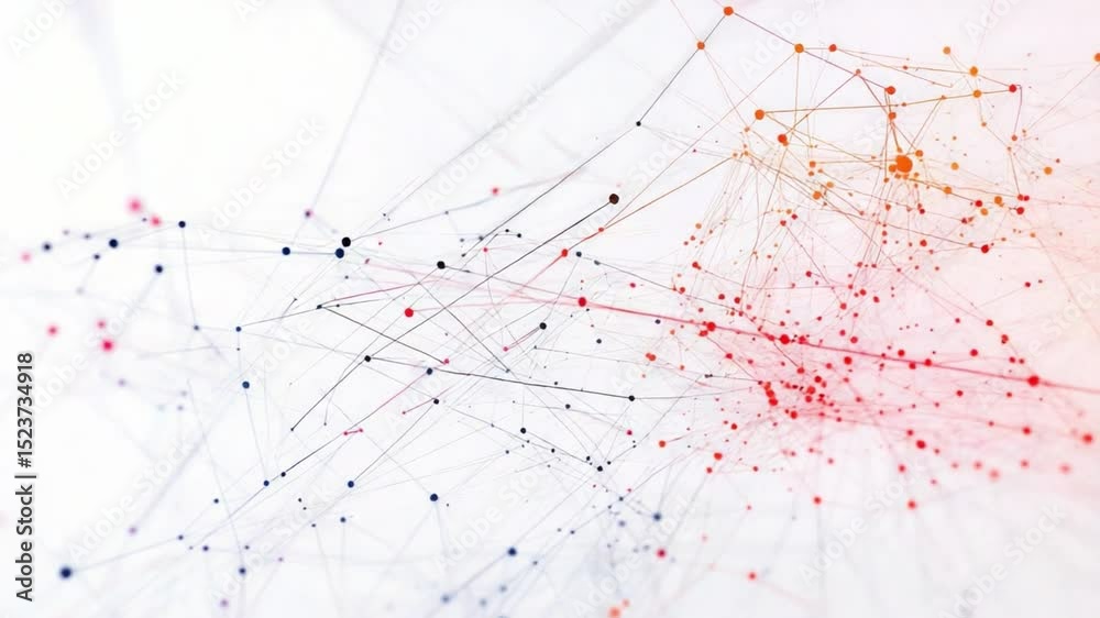 Poster digital network nexus: an abstract depiction of a complex digital network, featuring interconnected 