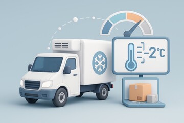 Refrigerated Delivery Truck with Thermometer and Temperature Indicator for Cold Transport Needs
