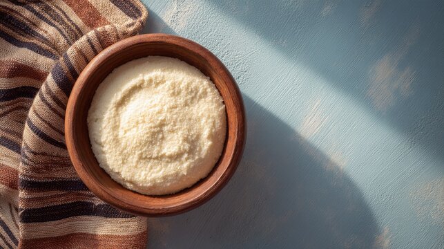 Tanzania dish Ugali Maize flour porridge white stiff mound