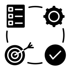 Pdca Cycle  Icon Element For Design	