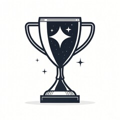 Award winning trophy with stars design illustration
