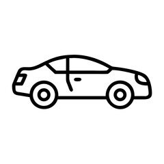 Fototapeta premium Car outline icon. Black illustration, vector. Modern minimal flat design, white background.