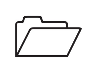 Vector isolated computer desktop folder open colorless black and white contour line easy drawing
