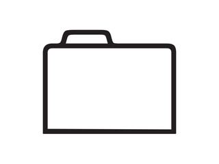 Vector isolated computer desktop folder for documents open colorless black and white contour line easy drawing