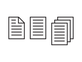 Vector isolated paper pages document set infographics colorless black and white contour line easy drawing