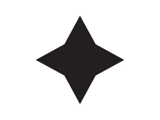 Vector isolated four point star decorative text mark symbol infographics colorless black and white outline silhouette shadow shape stencil solid black