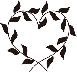 Heart Shape Made of Vines Doodle

