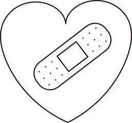 Heart with Adhesive Bandage Doodle

