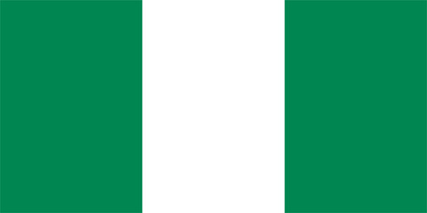 The flag of Nigeria, with accurate proportions and official colors. Vector image.