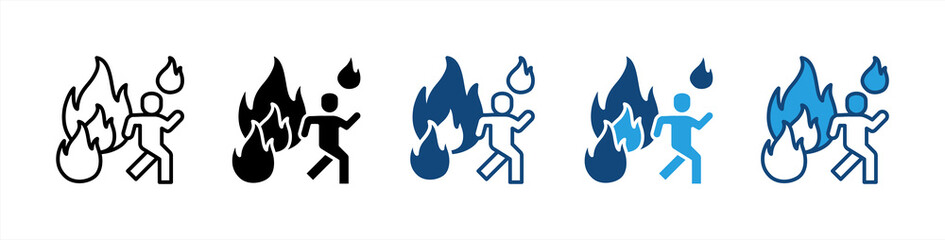 Evacuation icon sheet multiple style collection